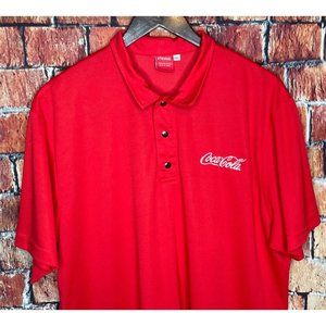 Coca-Cola Coke Red Polo Shirt Embroidered Men’s 2XL XXL Short Sleeve Soda Pop